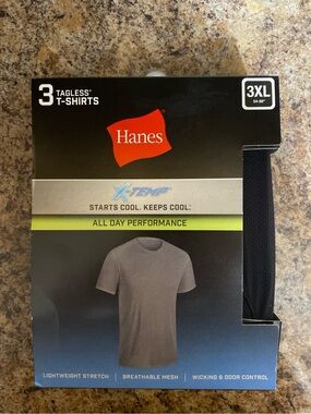 Hanes Short-Sleeve Performance Tee - Black & Gray
